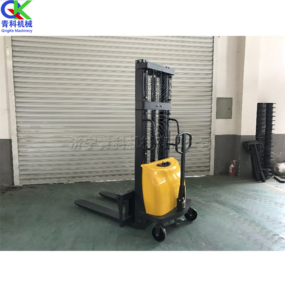 C型门架液压电动堆高车 小型手推式升高车 仓库车间搬运升降叉车