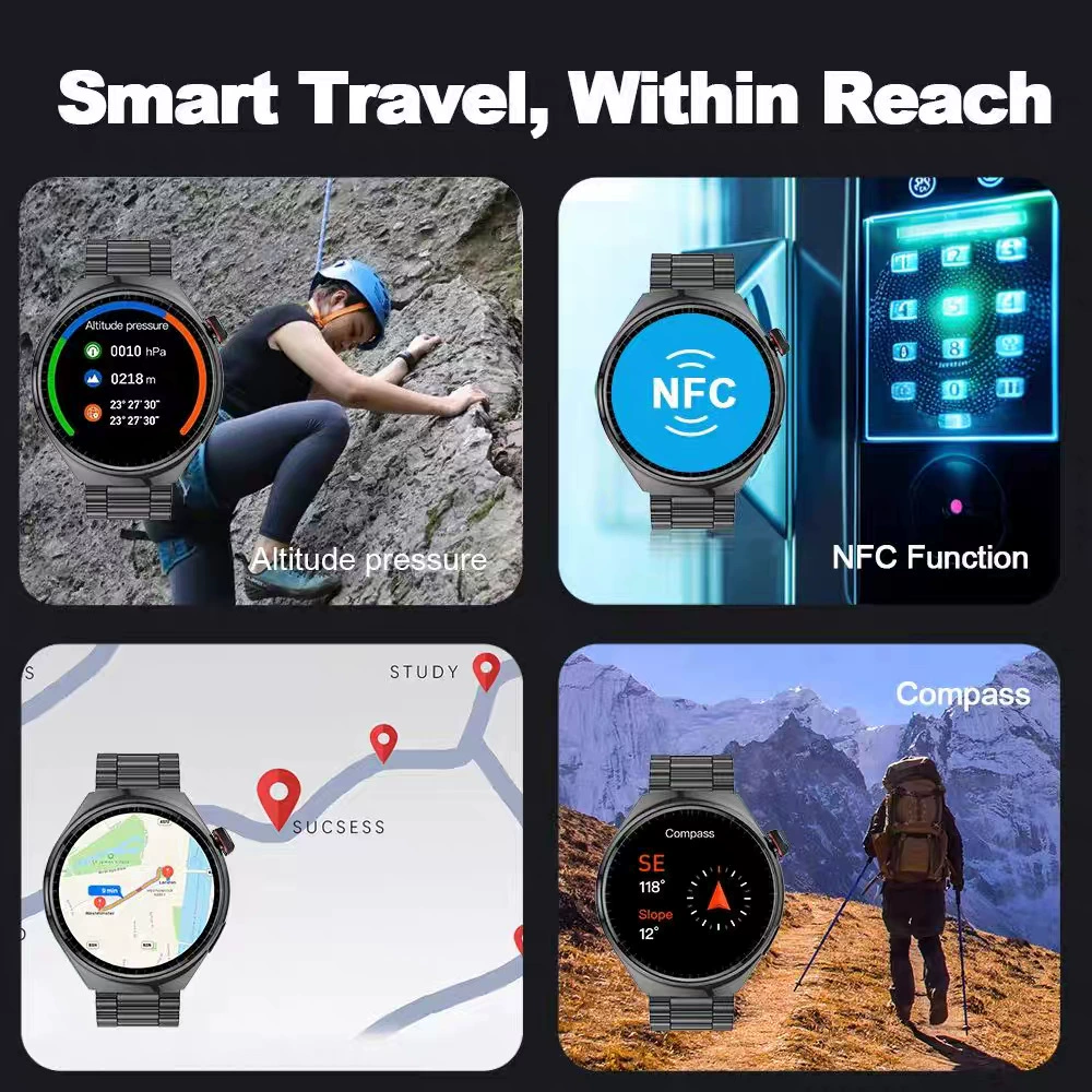Новая 2025 умная Bluetooth-кудал часы с круглым экраном 1.39, пульс, давление, сон, беспроводная зарядка, NFC оплата