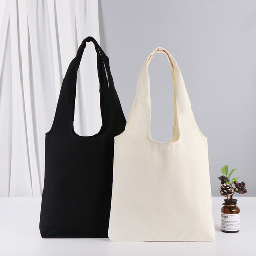 Custom Creative Advertising Student Empty Canvas tote bag with one-shoulder hand-held design