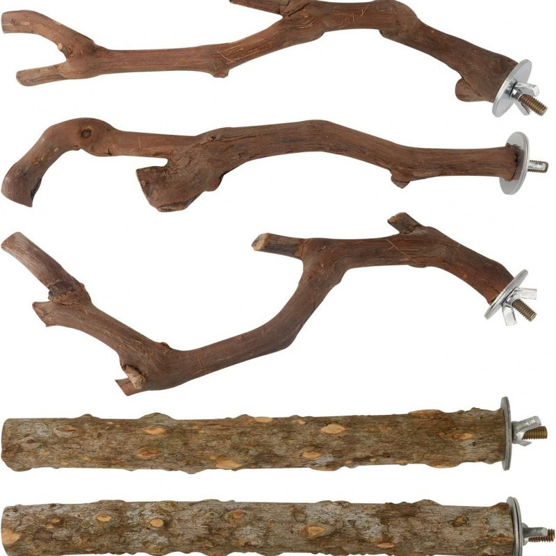 Cross-Border Hot-Selling Parrot Perch Grape Vine Branch Claw Sharpening Stand Bird Cage Accessories for Birds