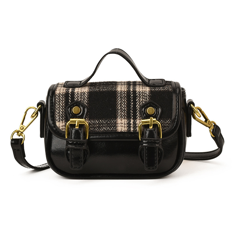 Bolsa de hombro retrógrada de tween para niñas, nuevo estilo británico bolso para niños, estilo casual simple bolso de bebé