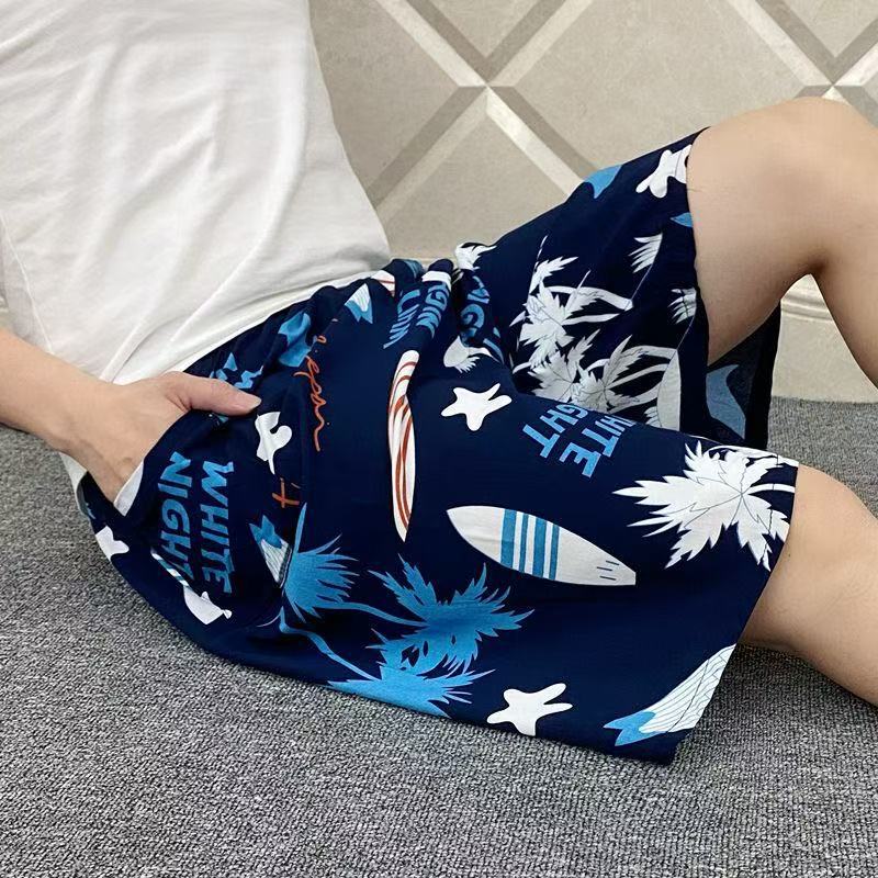 Summer Cotton Shorts, Loose Pajama Pants, Beach Pants, Casual Pants, Men's Rayon Five-Point Pants Summer Cotton Shorts, Loose Pajama Pants, Beach Pants, Casual Pants, Men's Rayon Five-Point Pants
