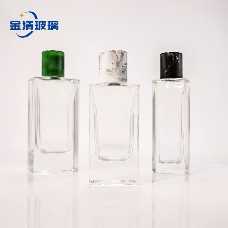 透明玻璃长扁方香薰玻璃瓶无火香薰扩散瓶香水室内藤条挥发空瓶