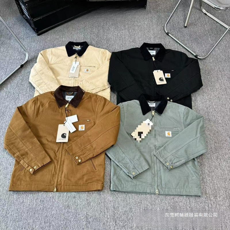 Classic Carhartt 01 Detroit Woolen Jacket Workwear Couple Jacket Black Khaki Wheat Green Cotton