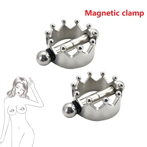 Metal crown breast clamp for women, nipple indentation corrector, couple pleasure device, adult sex toy toy