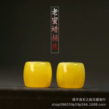 两颗价。天然蜜蜡桶珠8*7mm老型珠鸡油黄散珠DIY配饰手串手链A123