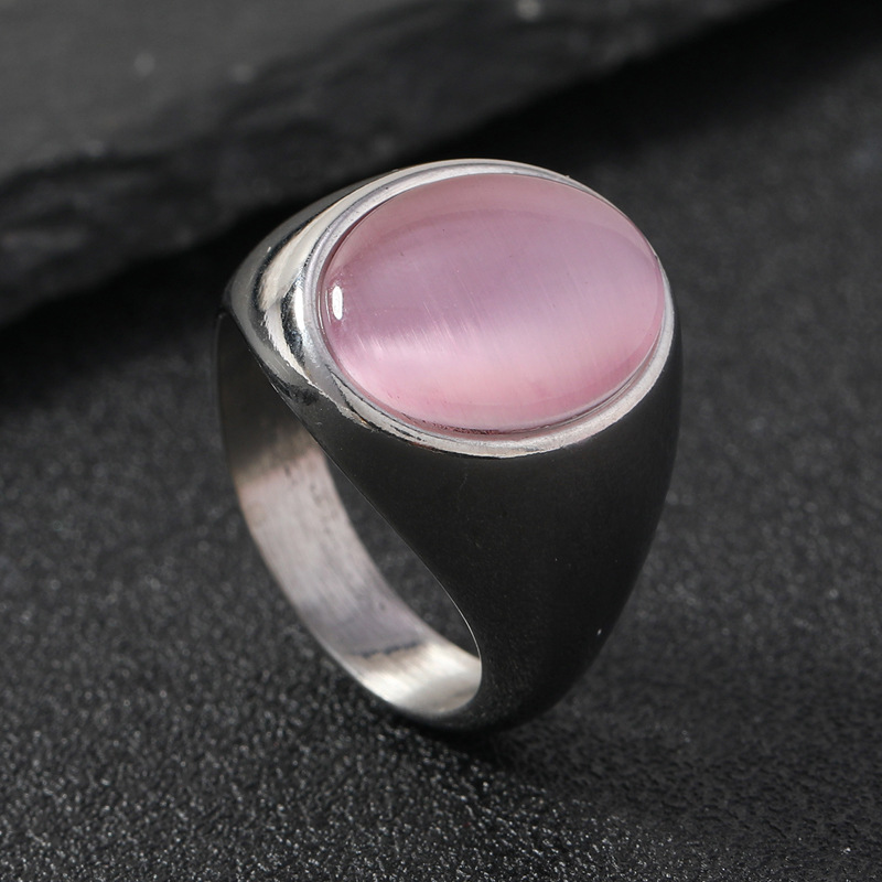 Steel color (pink gem oval)