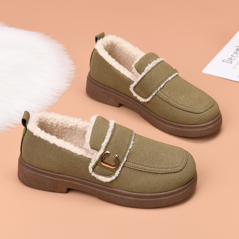 Doudou shoes women's winter models fleece thickened women's casual cotton shoes fashionable and comfortable warm mother shoes_voghion.com