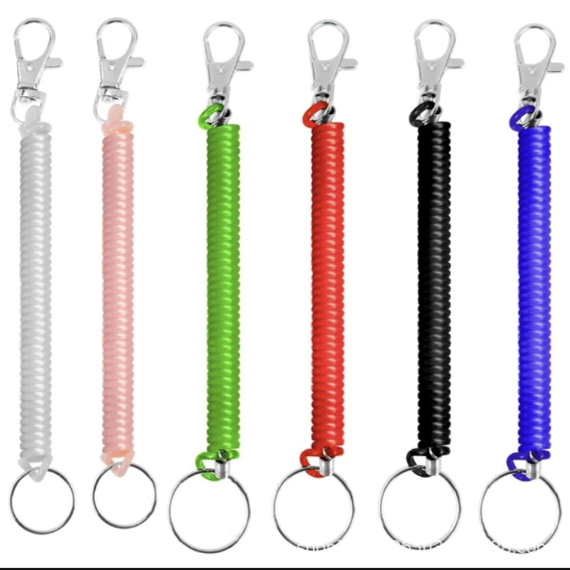 Пружинный брелок-ремешок прозрачный, разноцветный, с выдвижным механизмом, для телефона, защита от потери