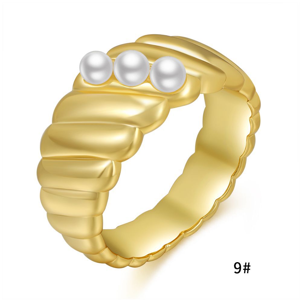 Wholesale Jewelry Baroque Pearl Copper Ring Nihaojewelry display picture 7
