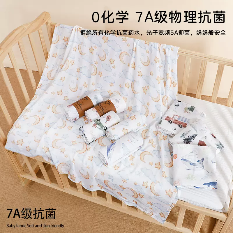 婴儿包单新生儿竹棉纱布包巾抱毯初生宝宝产房包裹巾儿童盖毯夏季