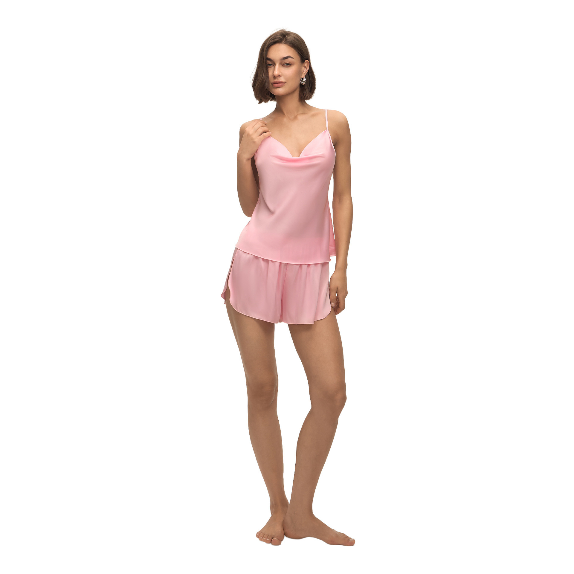 Nuevo europeo y americano transfronterizo damas sexy color sólido collar collar traje de pantalones cortos simple ropa casera casual DT3928