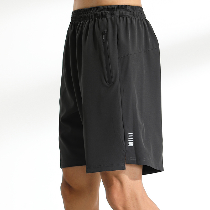 Pantalones cortos deportivos de secado rápido casuales para hombres de verano pantalones cortos elásticos de seda de hielo sueltos rectos en stock imprimible LG