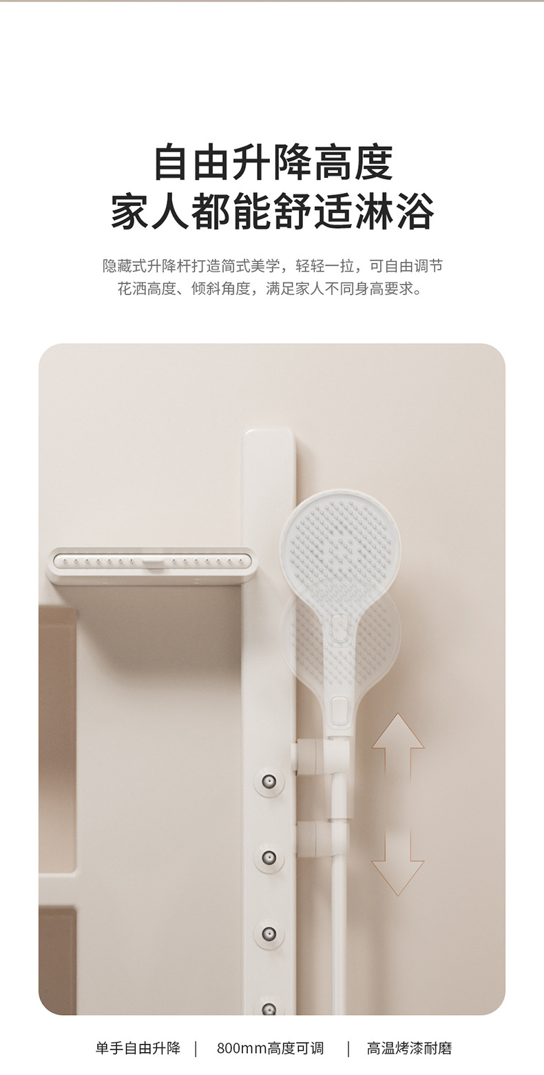 The same cream-style white children's shower head set as the big brand, pressurized headless shower, home shoulder shower, back shower and bathing undefined