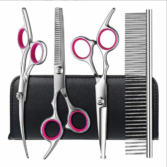 6 인치 3 핸들 펫 라운드 헤드 세트 (플랫 + 치아 + 파우더 링)