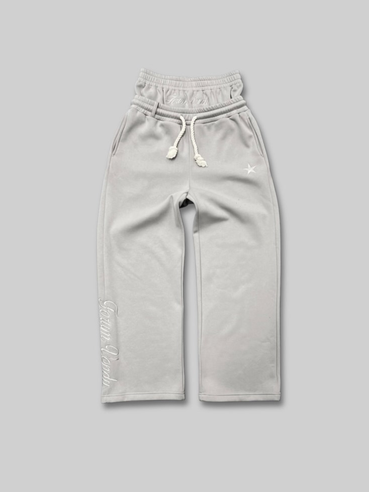 Pantalones Deportivos Bordados de Doble Cintura Estilo Europeo y Americano, Unisex, a la Moda, Estilo Urbano, Pantalones Largos Holgados de Pierna Ancha con Efecto de Dos Piezas