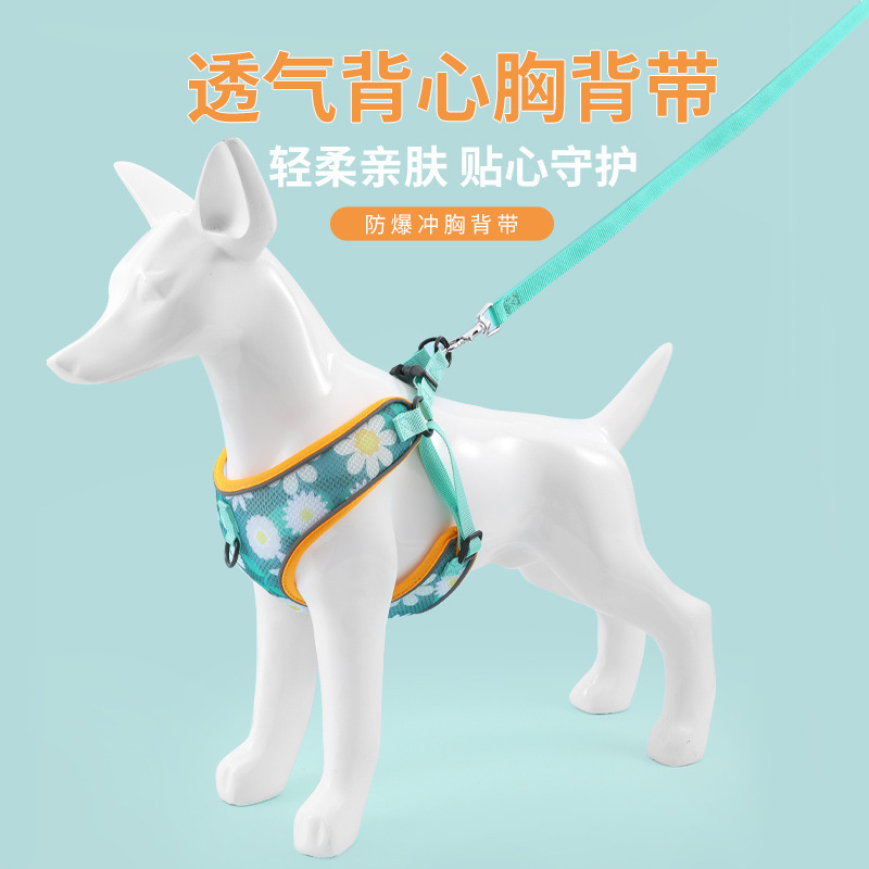 Suministros para mascotas transfronterizos correa para mascotas nuevo pequeño mediano perro grande chaleco reflectante anti-rotura correa para perro