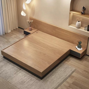 Nordic Modern Simple Style 1.35/1.5/1.8m Double Bed Air Pressure Storage Box Bed Home Bedroom Homestay