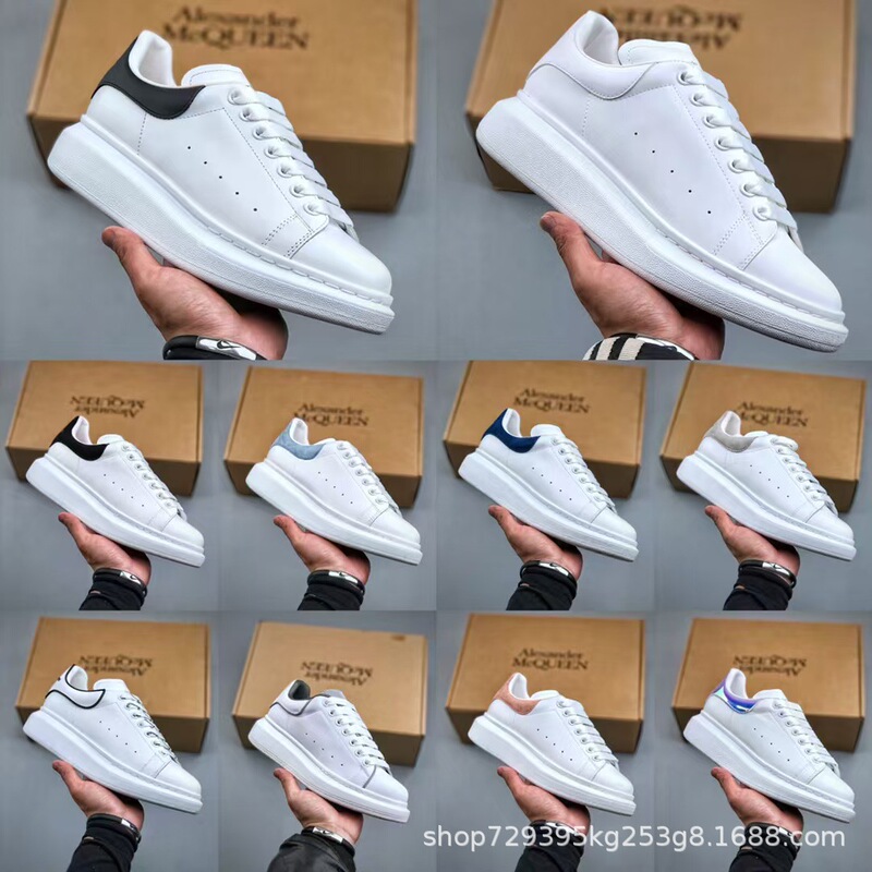 High-End Mcqueen 3D Printed Thick-Soled White Sneakers Alexander Graffiti Style Couple's Height-Increasing Versatile Casual Sports Shoes High-End Mcqueen 3D Printed Thick-Soled White Sneakers Alexander Graffiti Style Couple's Height-Increasing Versatile Casual Sports Shoes