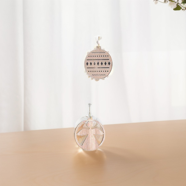 Christmas decorations boxed wooden Christmas snowflake small pendant laser engraving hollow hanging ornaments factory direct sales