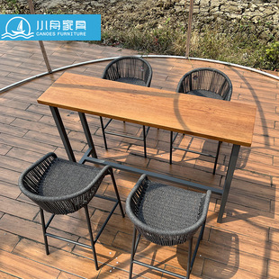 Outdoor Tables and Chairs Courtyard Villa Leisure Open-Air Balcony Rattan Chair Internet Celebrity Waterproof Sun Protection Garden Outdoor Tables and Chairs