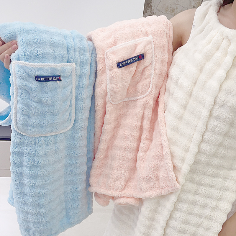 クラスAの新しいバブルベルベットの多用途スカート、ウェアラブルバスタオルサスペンダー、女性用バススカート、家庭用大人用吸収性バスローブ|undefined