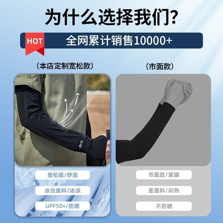 男性の大きいサイズの日焼け止めの氷の袖の夏のゆったりとした紫外線防止の氷の袖のカバー|undefined