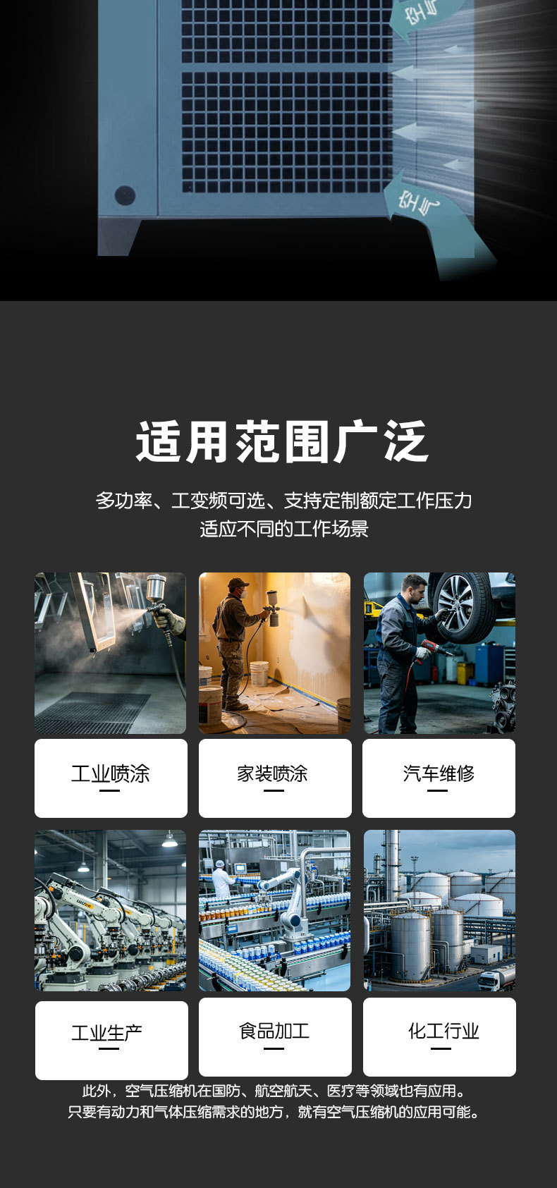 Permanent magnet variable frequency screw air compressor 7.5KW/15/22/37 energy-saving silent industrial-grade air compressor factory