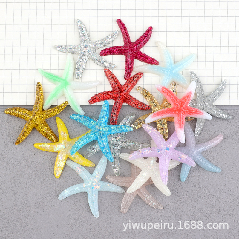 starfish resin accessories cream glue mobile phone case material headdress hairpin marine diy hole shoes patch material
