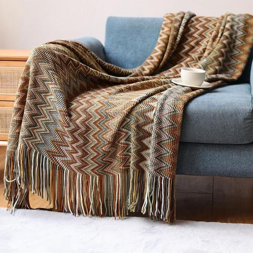 Beautiful bohemian tassel blanket, sofa blanket, cross-border knitted blanket, office nap blanket, blanket