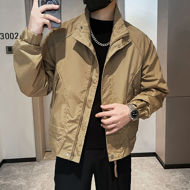 香港風oversizeコート男性秋冬厚手hiphop冬服デニムジャケット|undefined