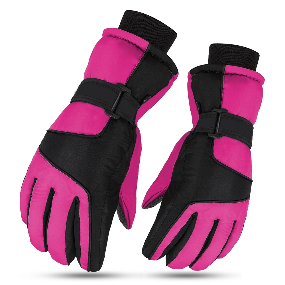 Kazimeng invierno hombres y mujeres pareja a prueba de frío a prueba de viento impermeable antideslizante ciclismo esquí engrosada cálidos guantes de pantalla táctil