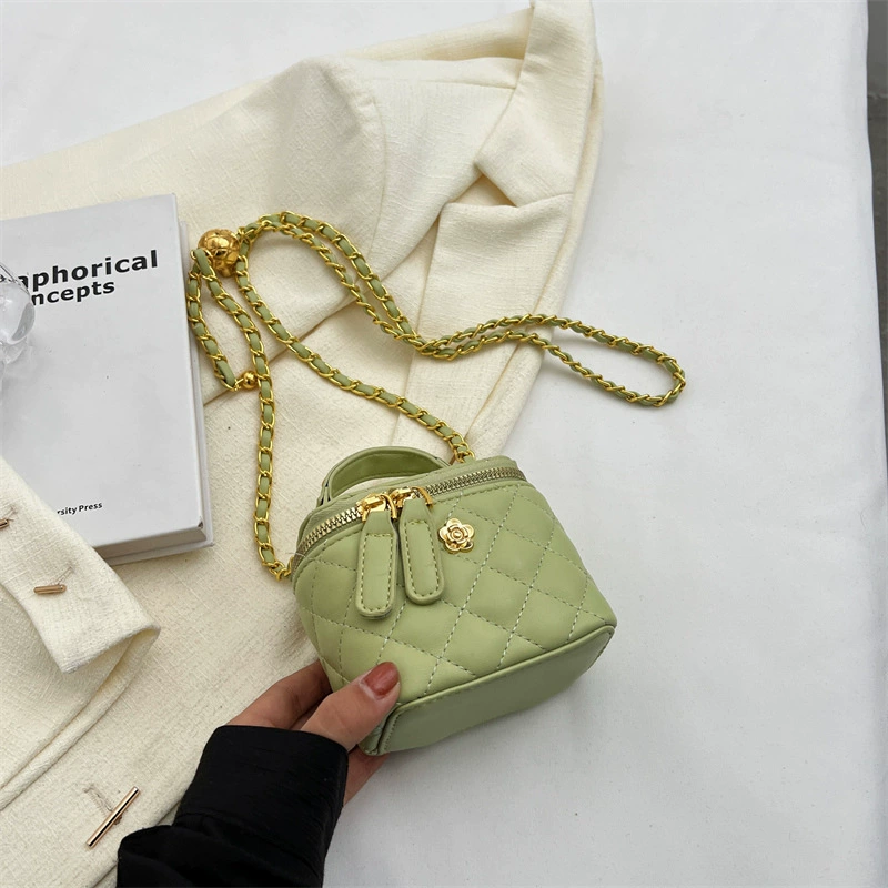 Square box, trend fashionable small bag, universal shoulder bag with diamond pattern
