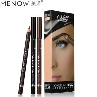 Cross-Border Makeup Menow Waterproof and Sweat-Proof Wooden Eyeliner & Eyebrow Pencil Silkworm Dual-Use Makeup Pen P113