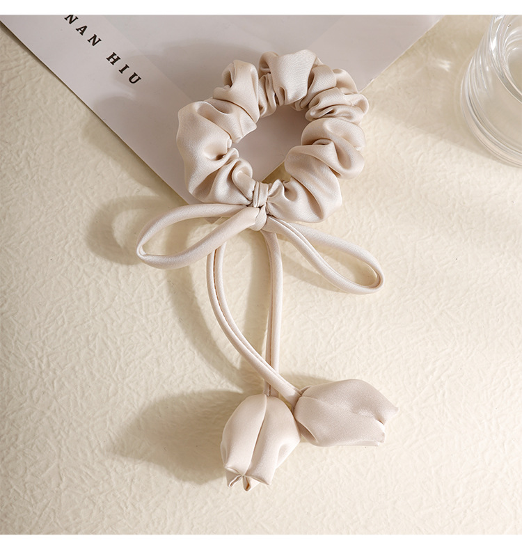 Women's Sweet Simple Style Solid Color Flower Bow Knot Cloth Hair Tie display picture 5