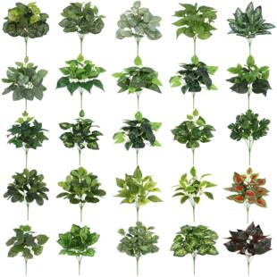 Simulated green plant bunches for home indoor and outdoor gardening flower arrangements hotel plant wall decoration props flowers