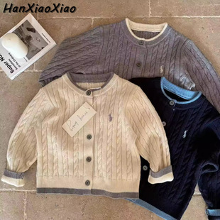 [Han Xiaoxiao] Children's Clothing New Children's Knitwear Coat Boys' Cardigan Sweater Top Sweater Korean Style
