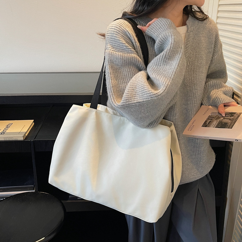Women's New Oxford Cloth Tote Bag - Korean Style Large Capacity Shoulder Bag For Commuting, Versatile Multi-Pocket Tote - Thumbnail 4