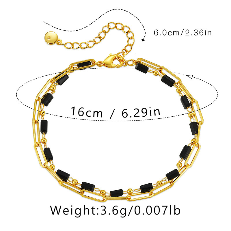 Fashion Geometric Copper Plating Artificial Gemstones Bracelets