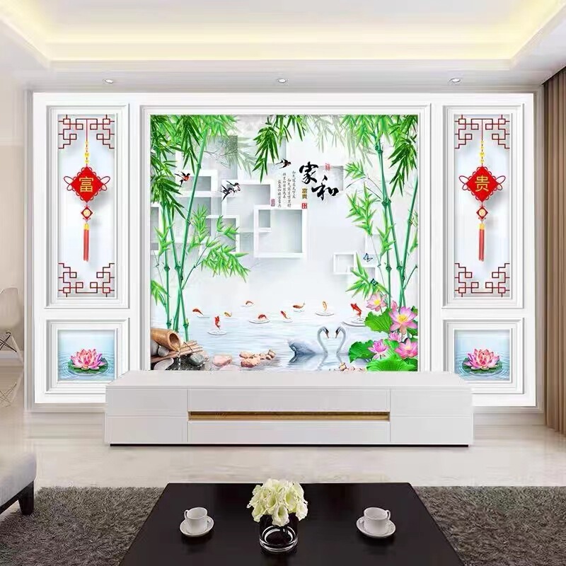 3d北欧电视背景墙布5d网红客厅卧室装饰墙画8d立体现代影视墙壁纸|undefined