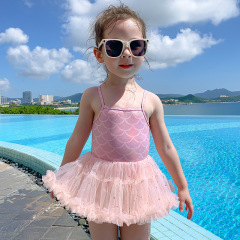 Children's swimsuit, girl's Korean-style one-piece princess dress-style baby back wings swimsuit for girls, hot spring swimsuit