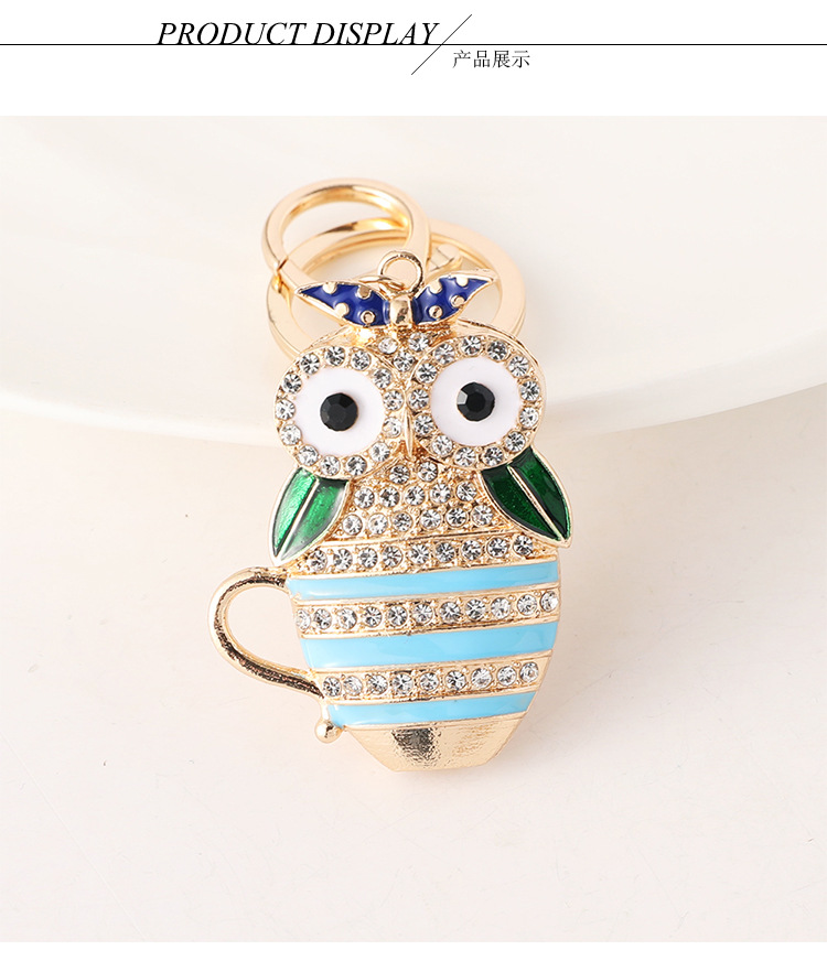 Cute Alloy Owl Unisex Bag Pendant Keychain display picture 2
