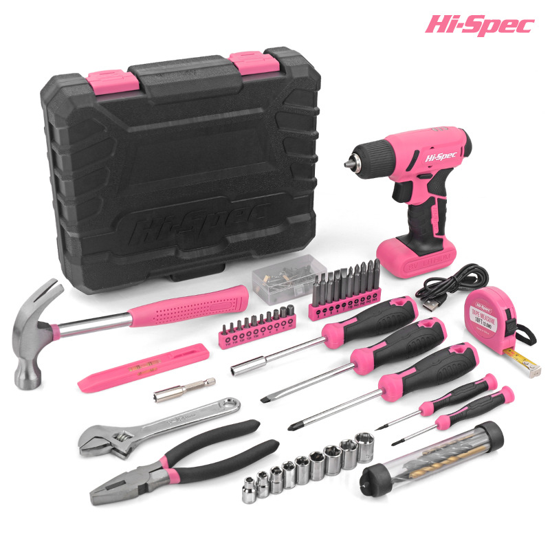 8V lithium electric drill electric screwdriver home tool kit 53-piece multi-functional home repair driver lithium electric drill