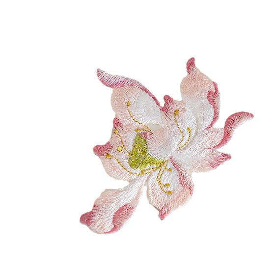 Lotus Embroidered Cloth Stickers, Chinese Style Antique DIY Cloth Stickers, Han Dynasty Bags, Clothing Stain Repair and Ironing 8476