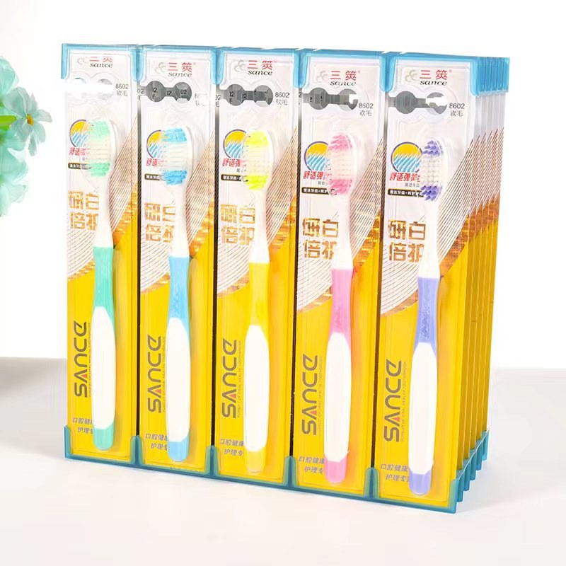 46 tipos de cepillo de dientes - 5 un solo paquete de cepillo de dientes de pelo suave limpio sin dañar las encías Yiwu productos al por mayor