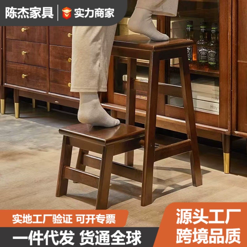 Складная лестница-табурет из массива дерева для дома, многофункциональная лестница и стул, деревянная скамья, высокий табурет для переобувания.