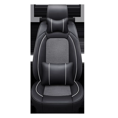 Car cushion four seasons universal seat cover full seat cover full surround seat cushion seat leather source manufacturers wholesale (Universal seat cover) - black-and-white-full-leather-standard-version