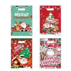 国境を越えた人気のクリスマスパーティーのテーマのギフトバッグ、子供用キャンディーパーティーのお返しギフト、真珠光沢のあるバッグ、クリスマスのかわいいフェスティバル