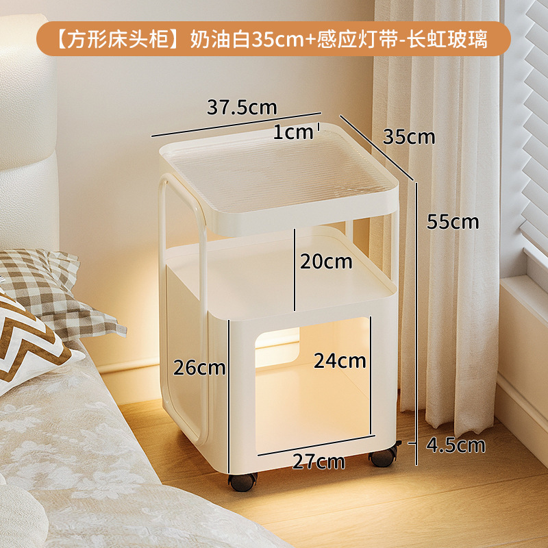 铁艺床头柜家用卧室小型床边置物架子替代品小边几可移动2025跨境|undefined