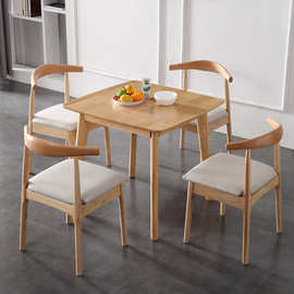 定制全实木小方桌小户型家用餐桌北欧休闲洽谈咖啡厅正方形桌子